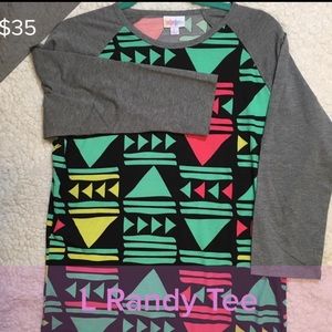 Lularoe Randy 3/4 sleeves baseball tee